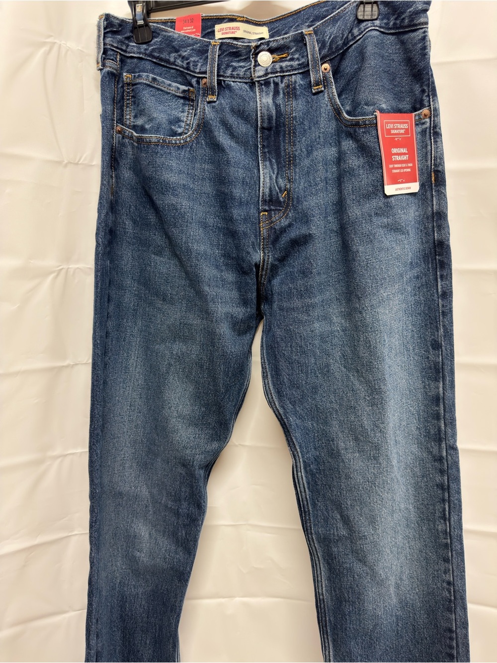 34x32 Levi's Men's Dark Blue Straight Jeans C2